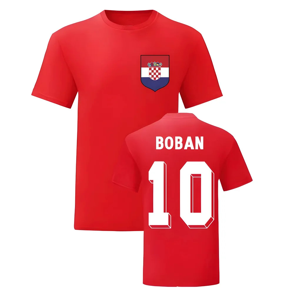 Zvonimir Boban Croatia National Hero Tee\'S (Red) Polyester Uksoccershop Men's Red Large