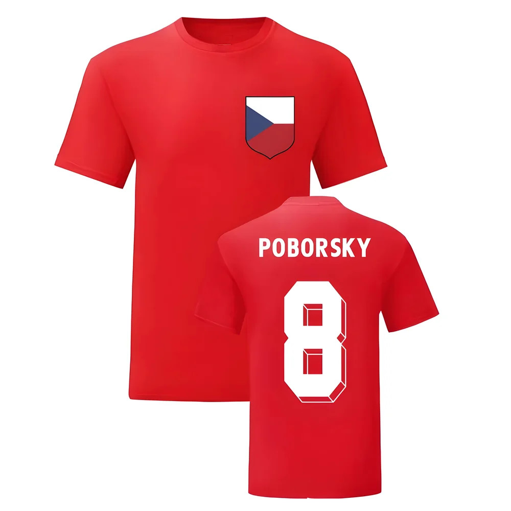 Karel Poborsky Czech Republic National Hero Tee\'S (Red) Polyester Uksoccershop Men's Red Medium