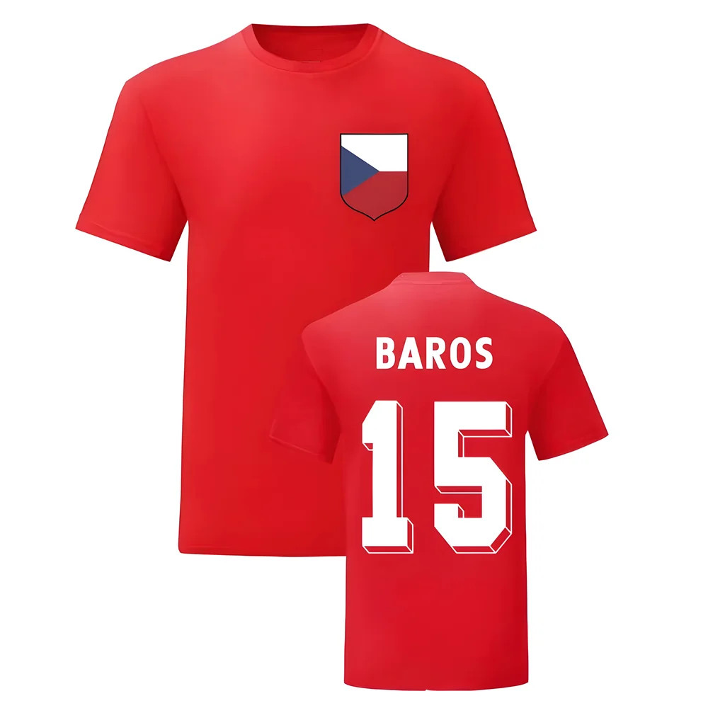 Milan Baros Czech Republic National Hero Tee\'S (Red) Polyester Uksoccershop Men's Red Extra Large