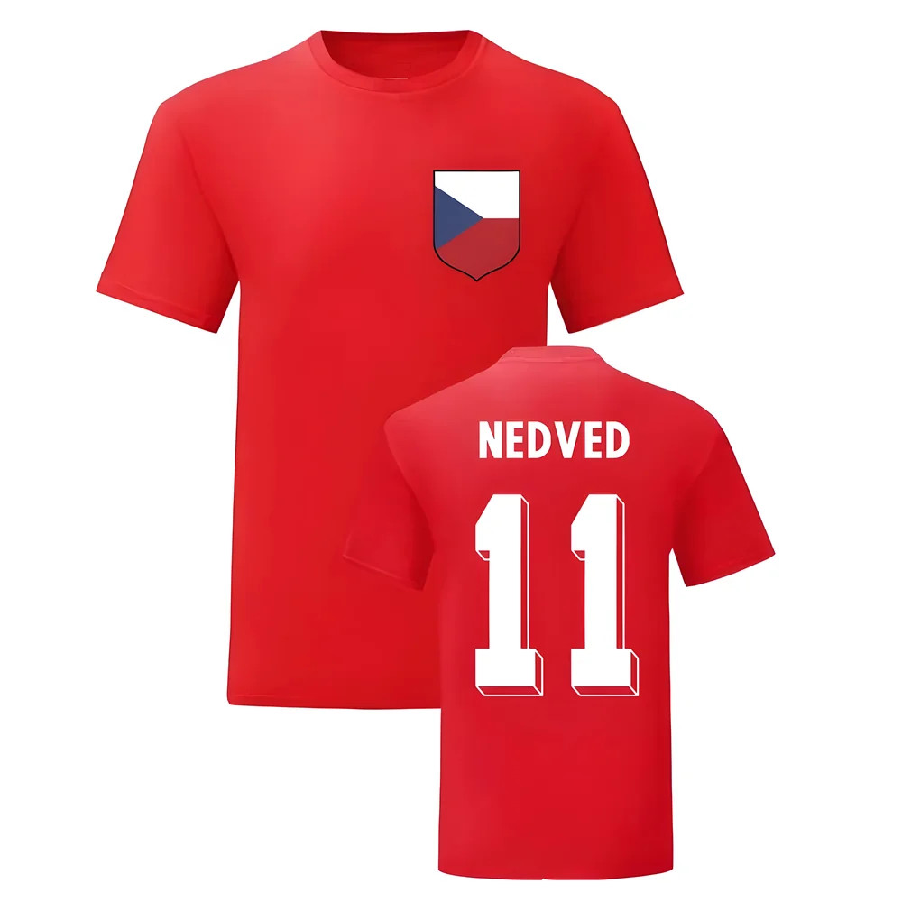 Pavel Nedved Czech Republic National Hero Tee\'S (Red) Polyester Uksoccershop Men's Red Small