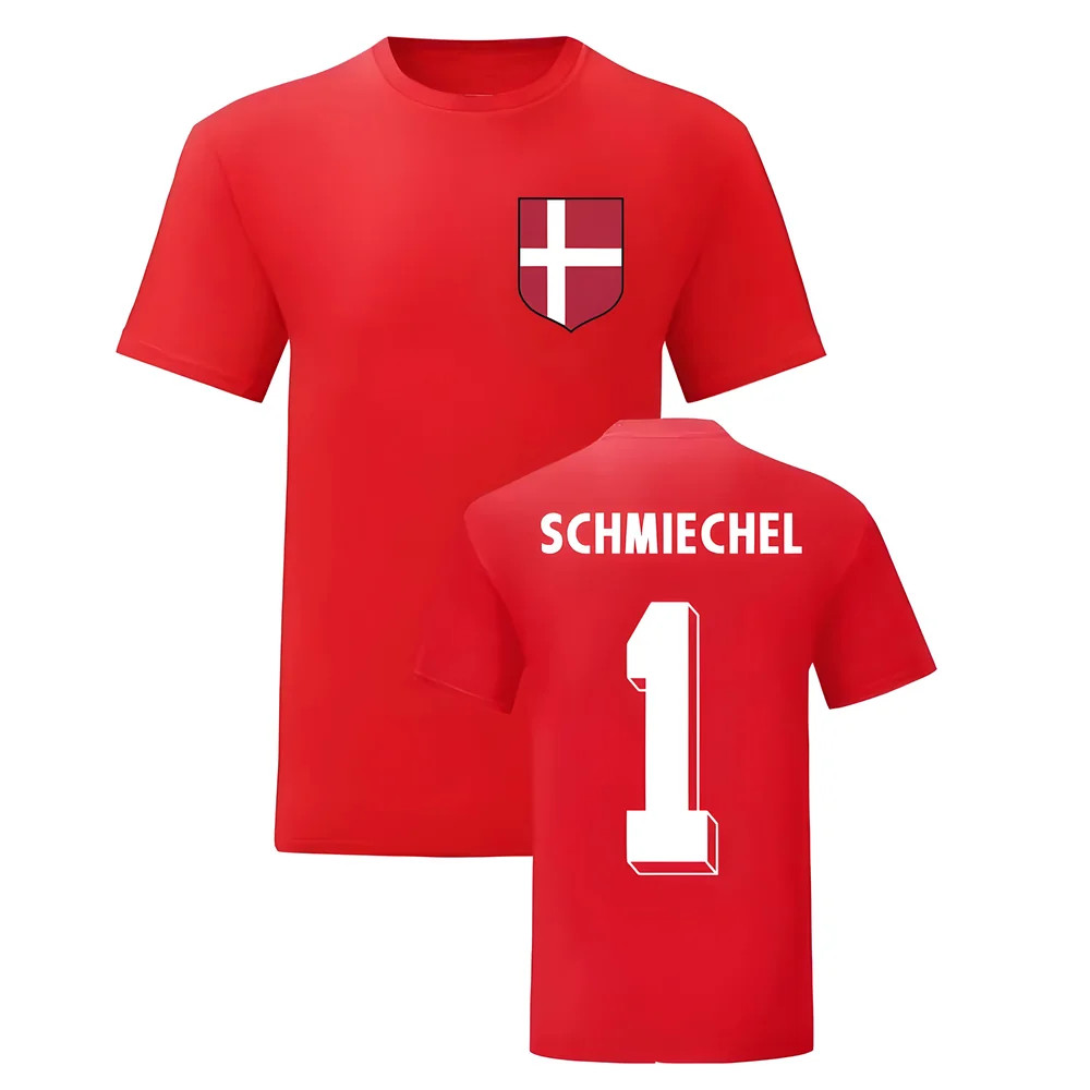 Peter Schmiechel Denmark National Hero Tee (Red) Polyester Uksoccershop Men's Red Xxl