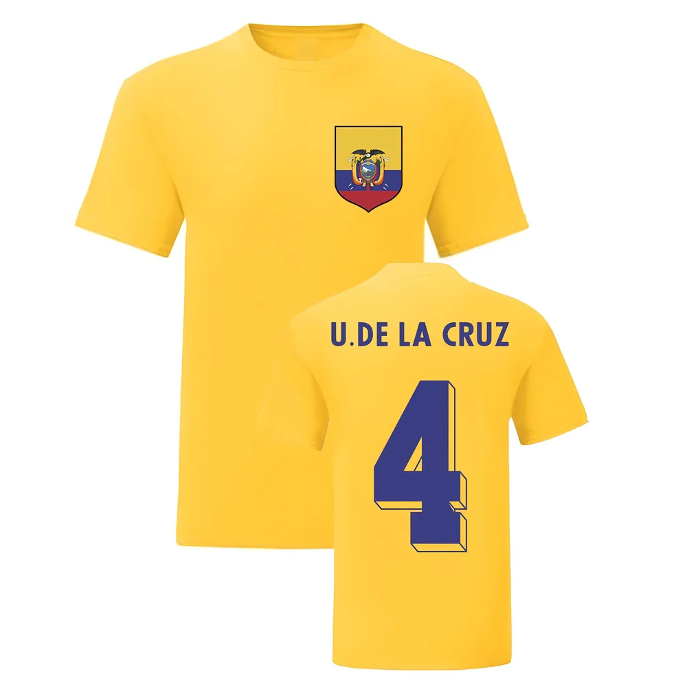 Ulises De La Cruz Ecuador National Hero Tee (Yellow) Polyester Uksoccershop Men's Yellow Large