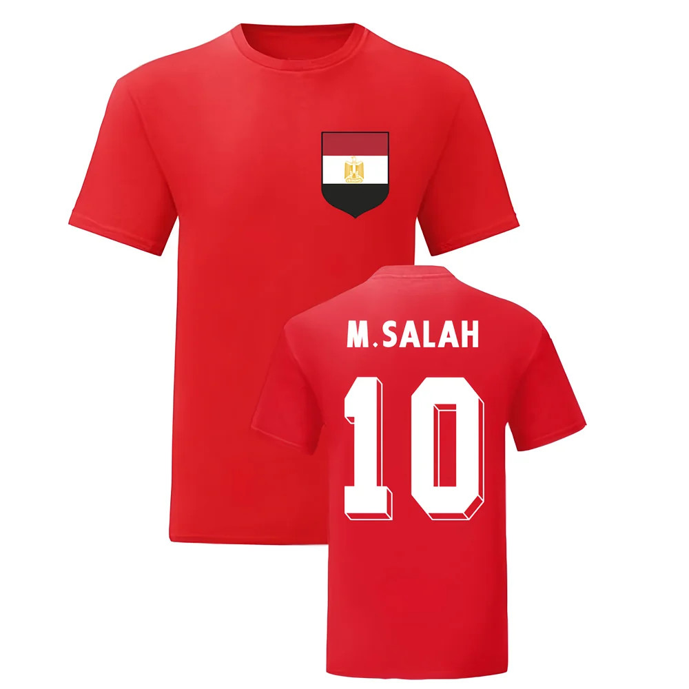 Mo Salah Egypt National Hero Tee (Red) Polyester Uksoccershop Men's Red Extra Large