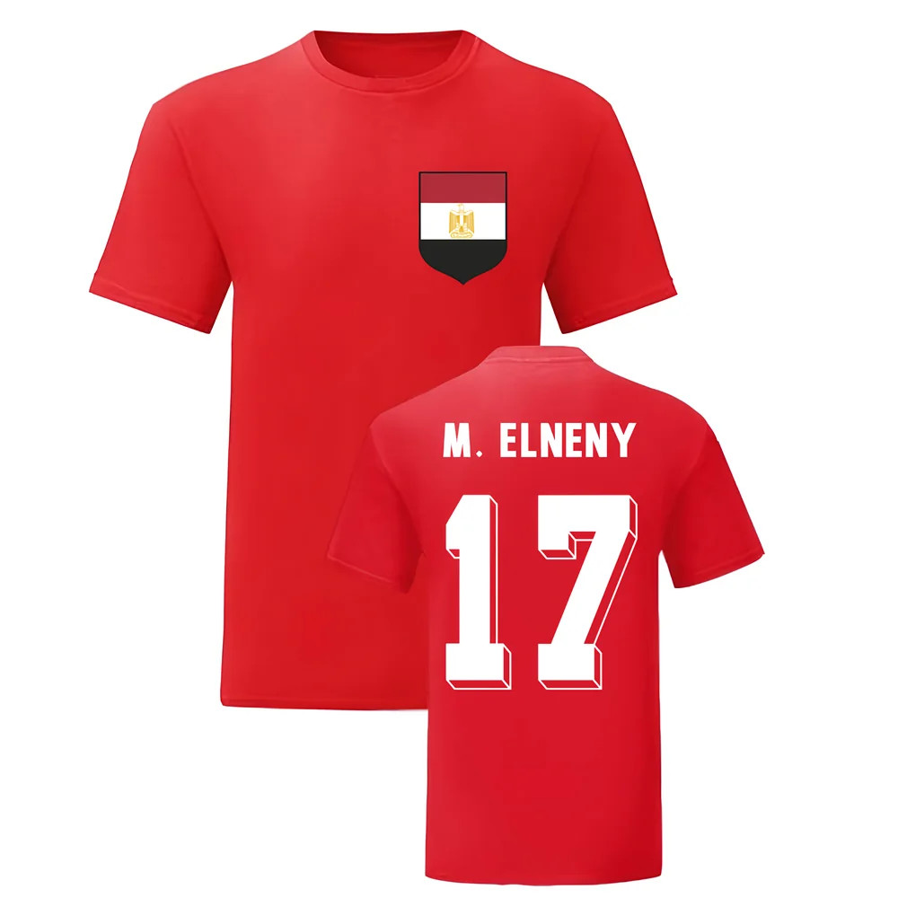 Mohamed Elneny Egypt National Hero Tee (Red) Polyester Uksoccershop Men's Red Medium