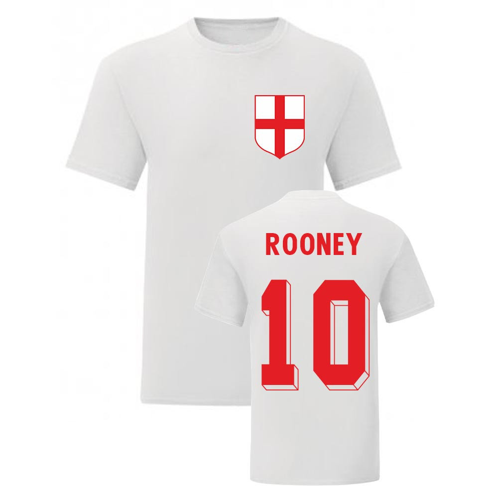 Wayne Rooney England National Hero Tee (White) Polyester Uksoccershop Men's White Xxl