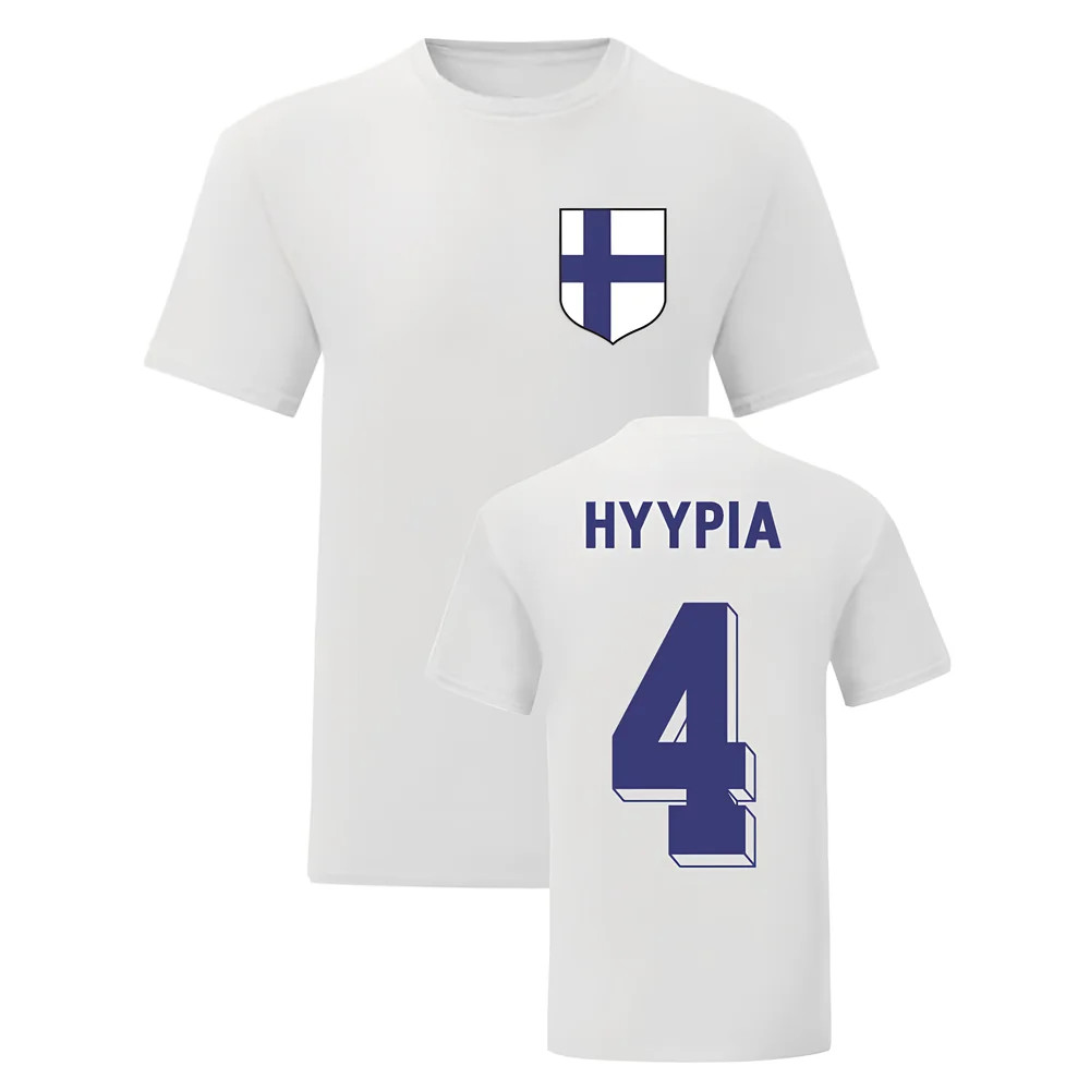 Sami Hyypia Finland National Hero Tee (White) Polyester Uksoccershop Men's White Extra Small