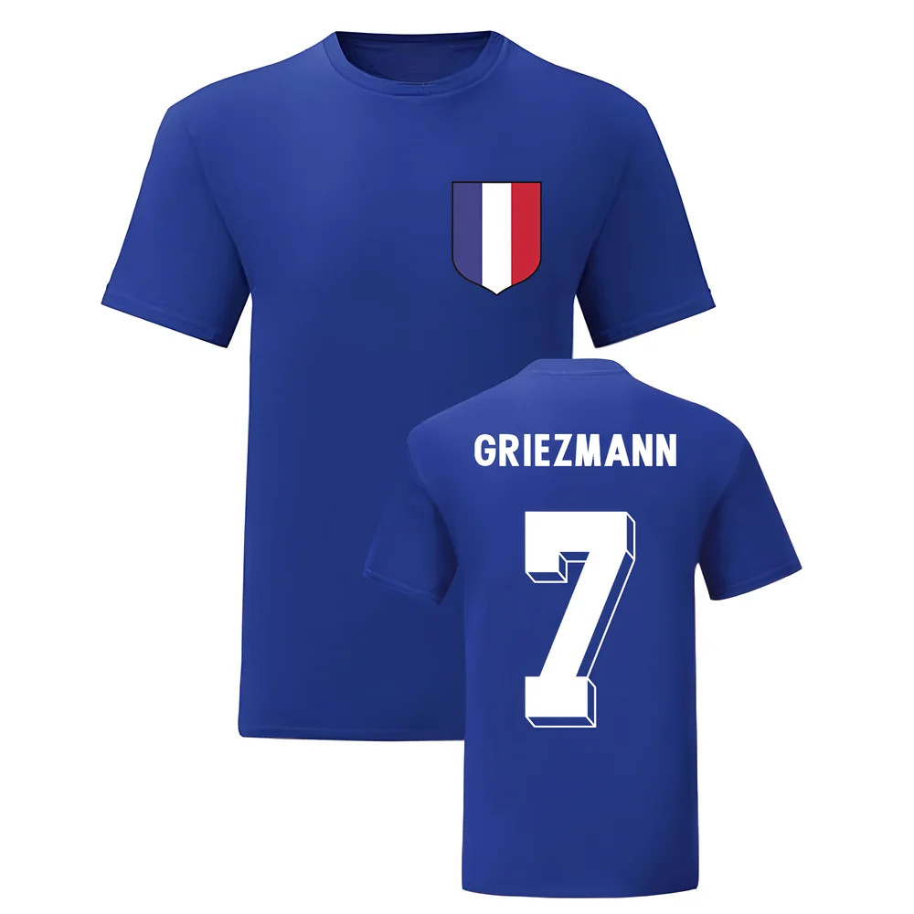 Antoine Griezmann France National Hero Tee\'S (Blue) Polyester Uksoccershop Men's Blue Large