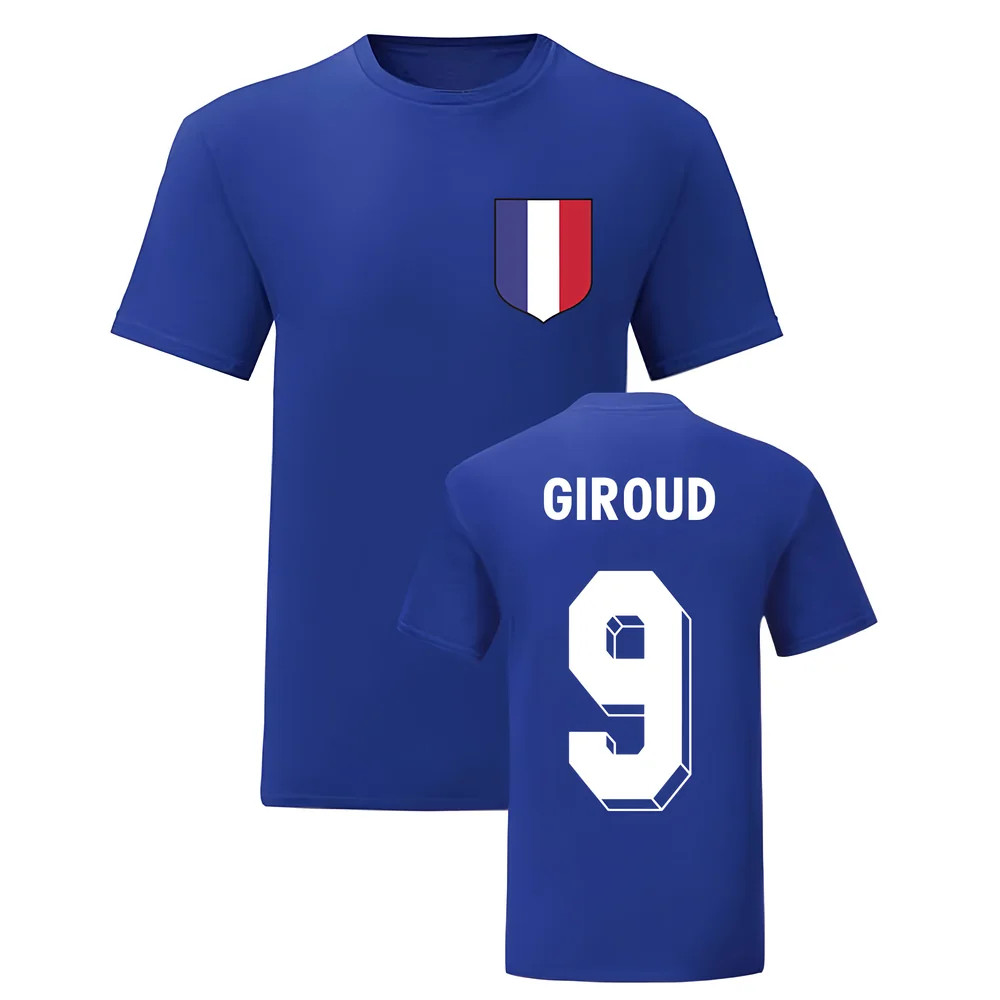 Olivier Giroud France National Hero Tee\'S (Blue) Polyester Uksoccershop Men's Blue Xxl