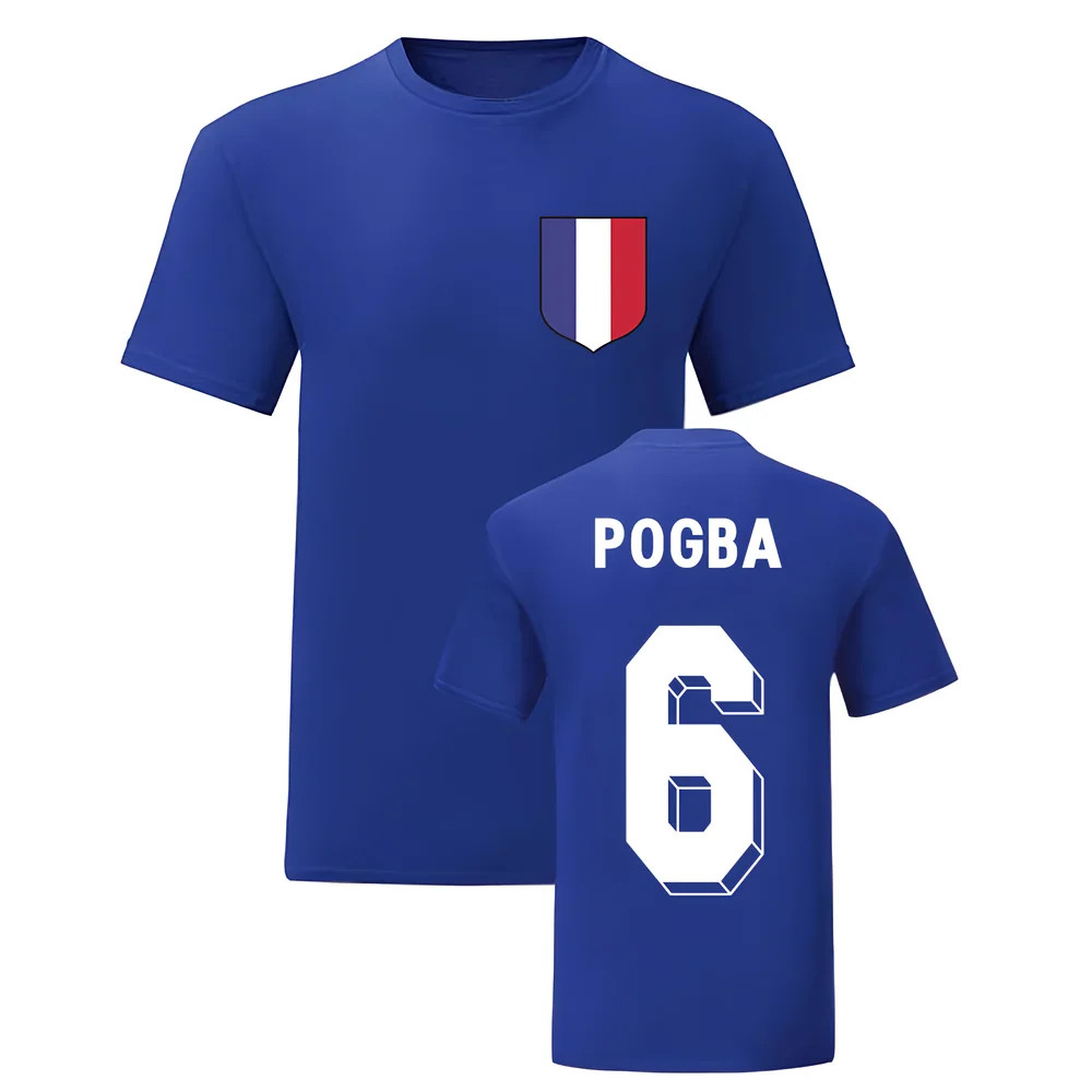 Paul Pogba France National Hero Tee\'S (Blue) Polyester Uksoccershop Men's Blue Large