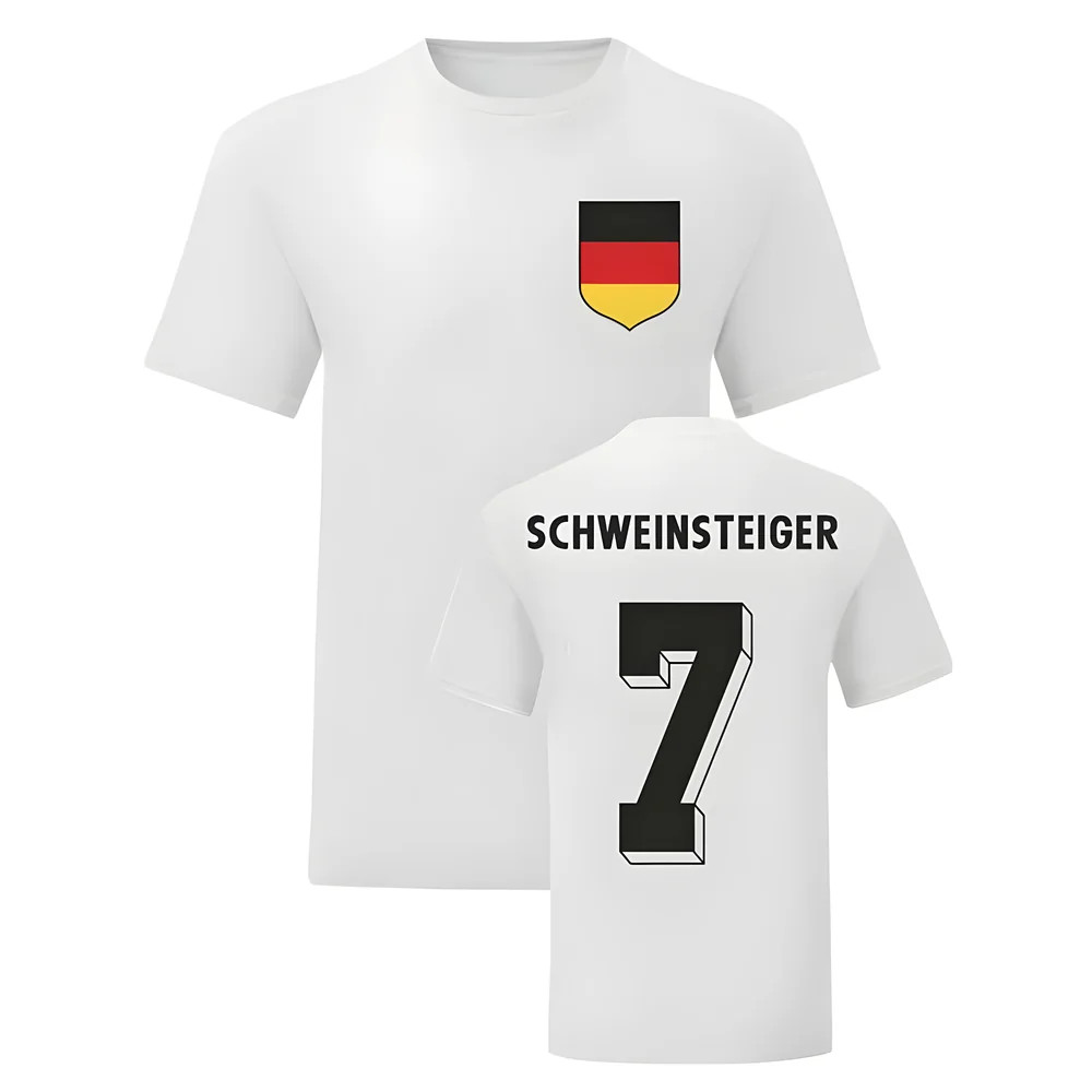 Bastian Schweinsteiger Germany National Hero Tee\'S (White) Polyester Uksoccershop Men's White Small