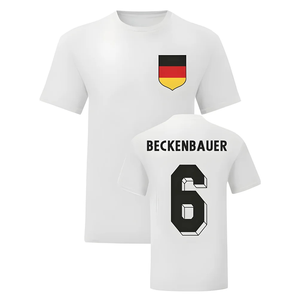 Franz Beckenbauer Germany National Hero Tees\'S (White) Polyester Uksoccershop Men's White Small
