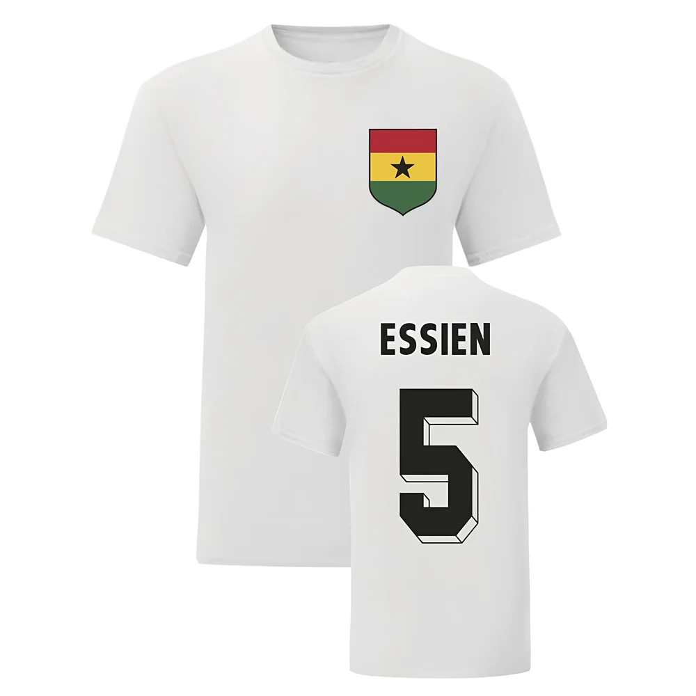 Michael Essien Ghana National Hero Tee (White) Polyester Uksoccershop Men's White Extra Small