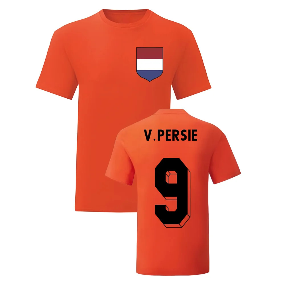 Robin Van Persie Holland National Hero Tee\'S (Orange) Polyester Uksoccershop Men's Orange Extra Large
