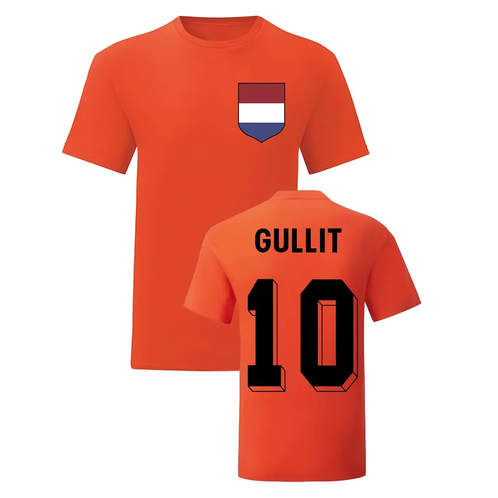 Ruud Gullit Holland National Hero Tee\'S (Orange) Polyester Uksoccershop Men's Orange Small