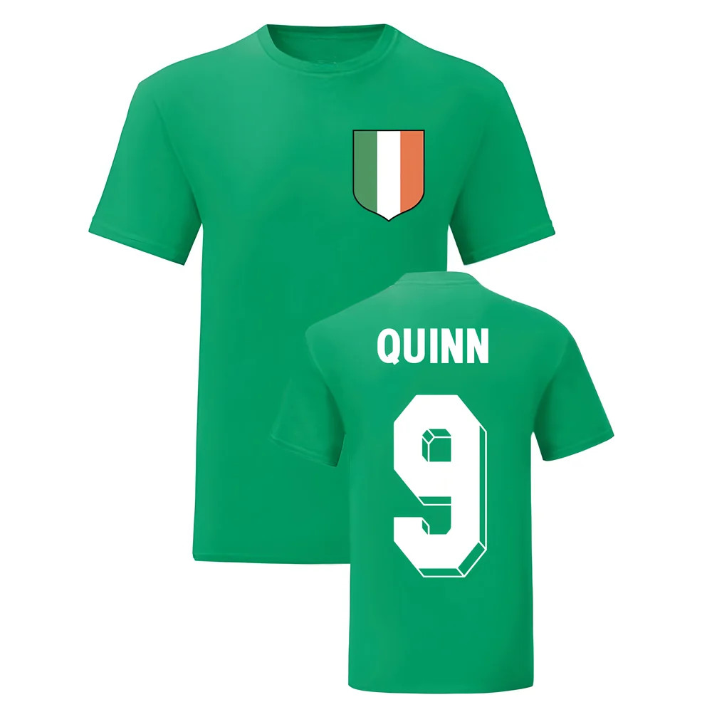 Niall Quinn Ireland National Hero Tee (Green) Polyester Uksoccershop Men's Green Xxl