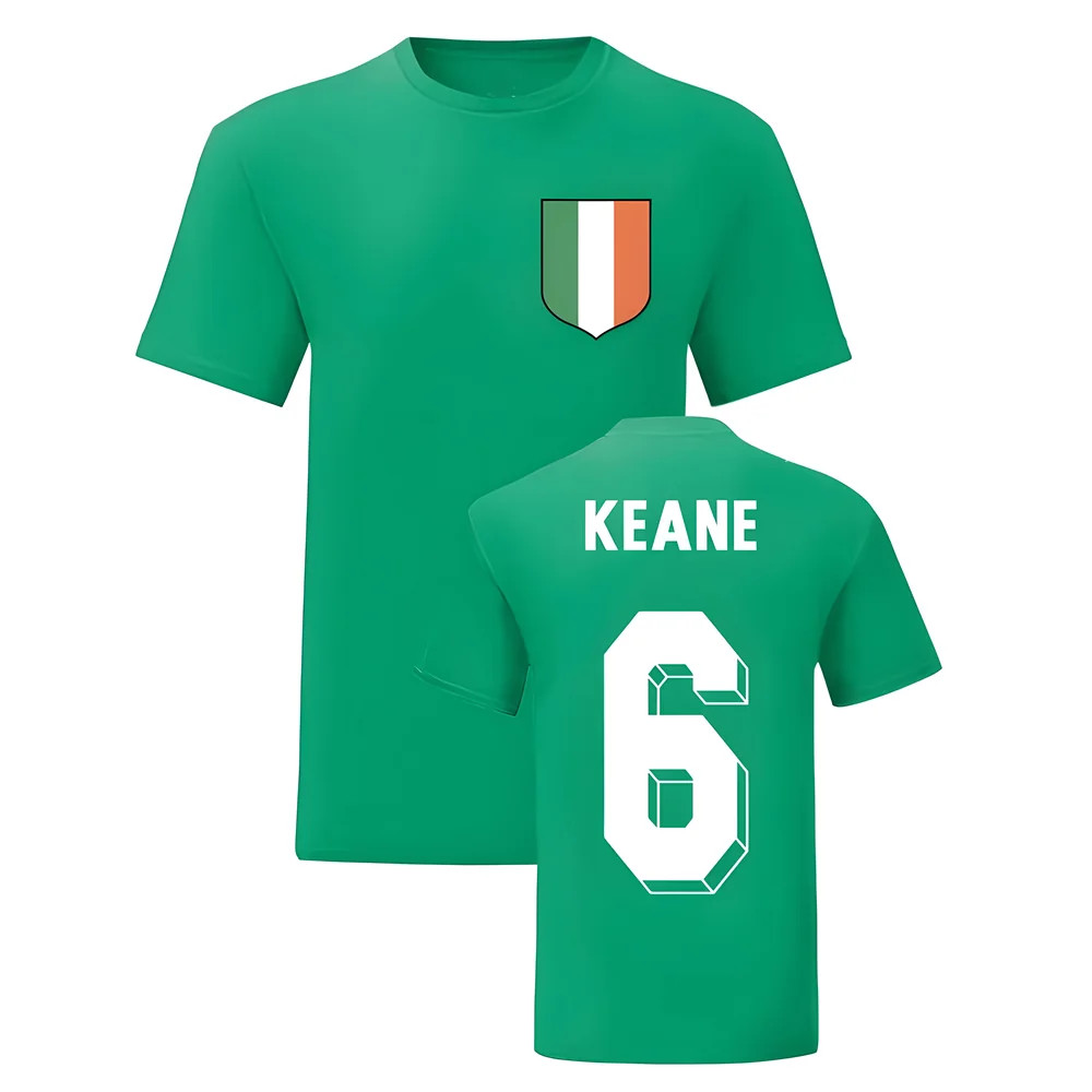 Roy Keane Ireland National Hero Tee (Green) Polyester Uksoccershop Men's Green Extra Small