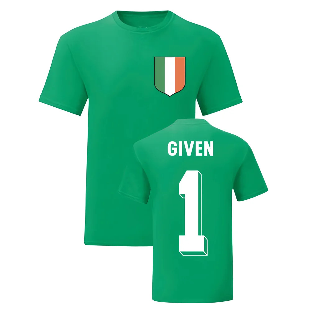 Shay Given Ireland National Hero Tee (Green) Polyester Uksoccershop Men's Green Small
