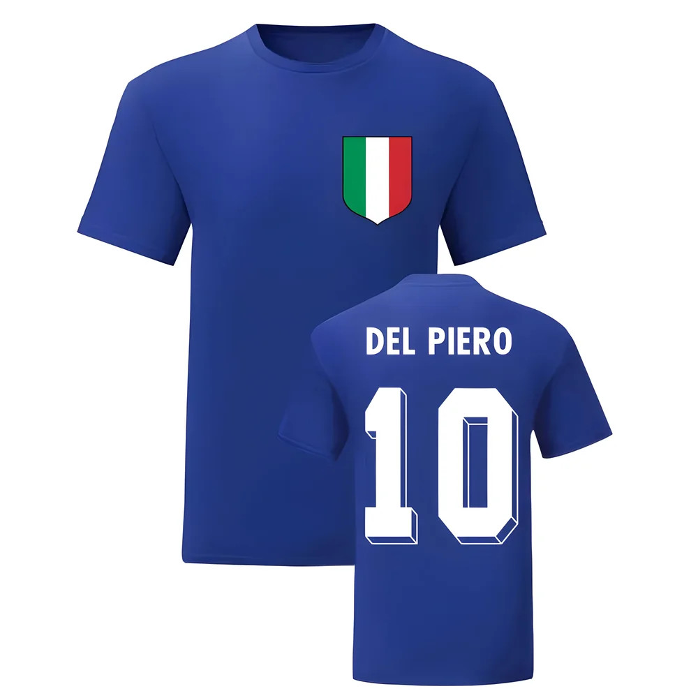 Alessandro Del Piero Italy National Hero Tee\'S (Blue) Polyester Uksoccershop Men's Blue Medium