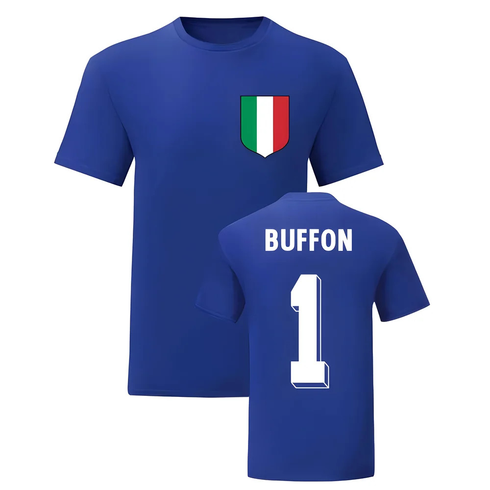 Gianluigi Buffon Italy National Hero Tee\'S (Blue) Polyester Uksoccershop Men's Blue Xxl