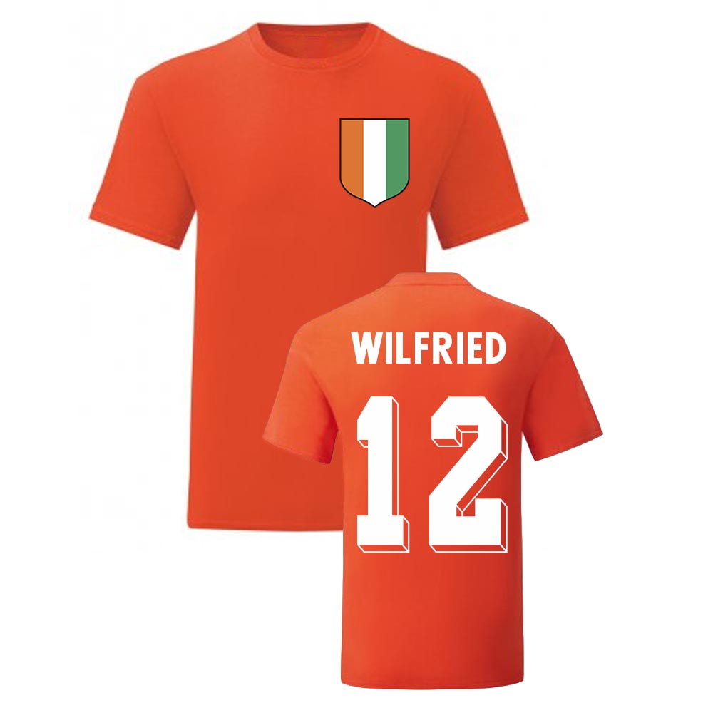 Wilfried Bony Ivory Coast National Hero Tee (Orange) Polyester Uksoccershop Men's Orange Large