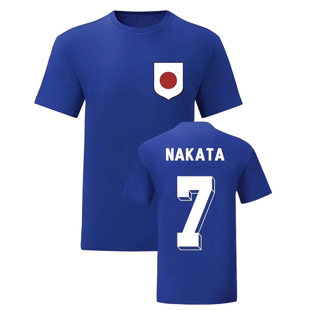 Hidetoshi Nakata Japan National Hero Tee (Blue) Polyester Uksoccershop Men's Blue Small