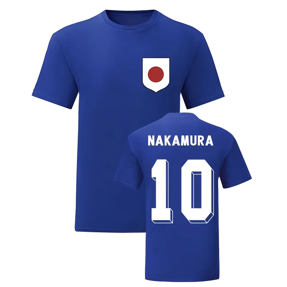 Shunsuke Nakamura Japan National Hero Tee (Blue) Polyester Uksoccershop Men's Blue Large