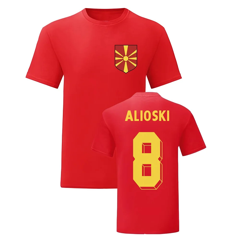 Ezgjan Alioski Macedonia National Hero Tee\'S (Red) Polyester Uksoccershop Men's Red Medium