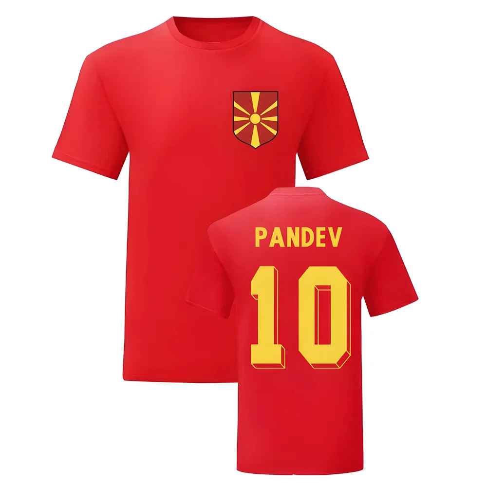 Goran Pandev Macedonia National Hero Tee\'S (Red) Polyester Uksoccershop Men's Red Extra Large