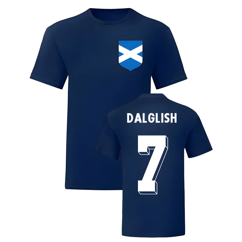 Kenny Dalglish Scotland National Hero Tee (Navy) Polyester Uksoccershop Men's Navy Large