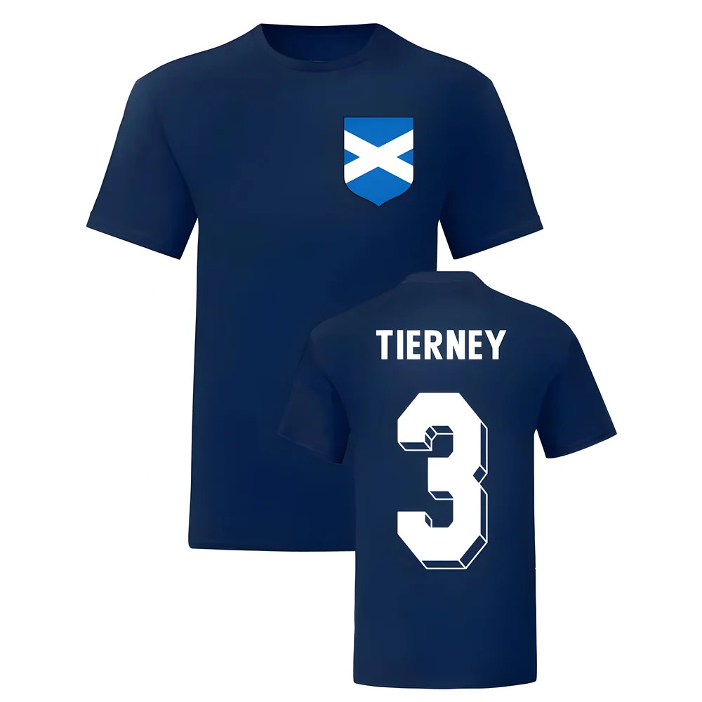 Kieran Tierney Scotland National Hero Tee (Navy) Polyester Uksoccershop Men's Navy Large