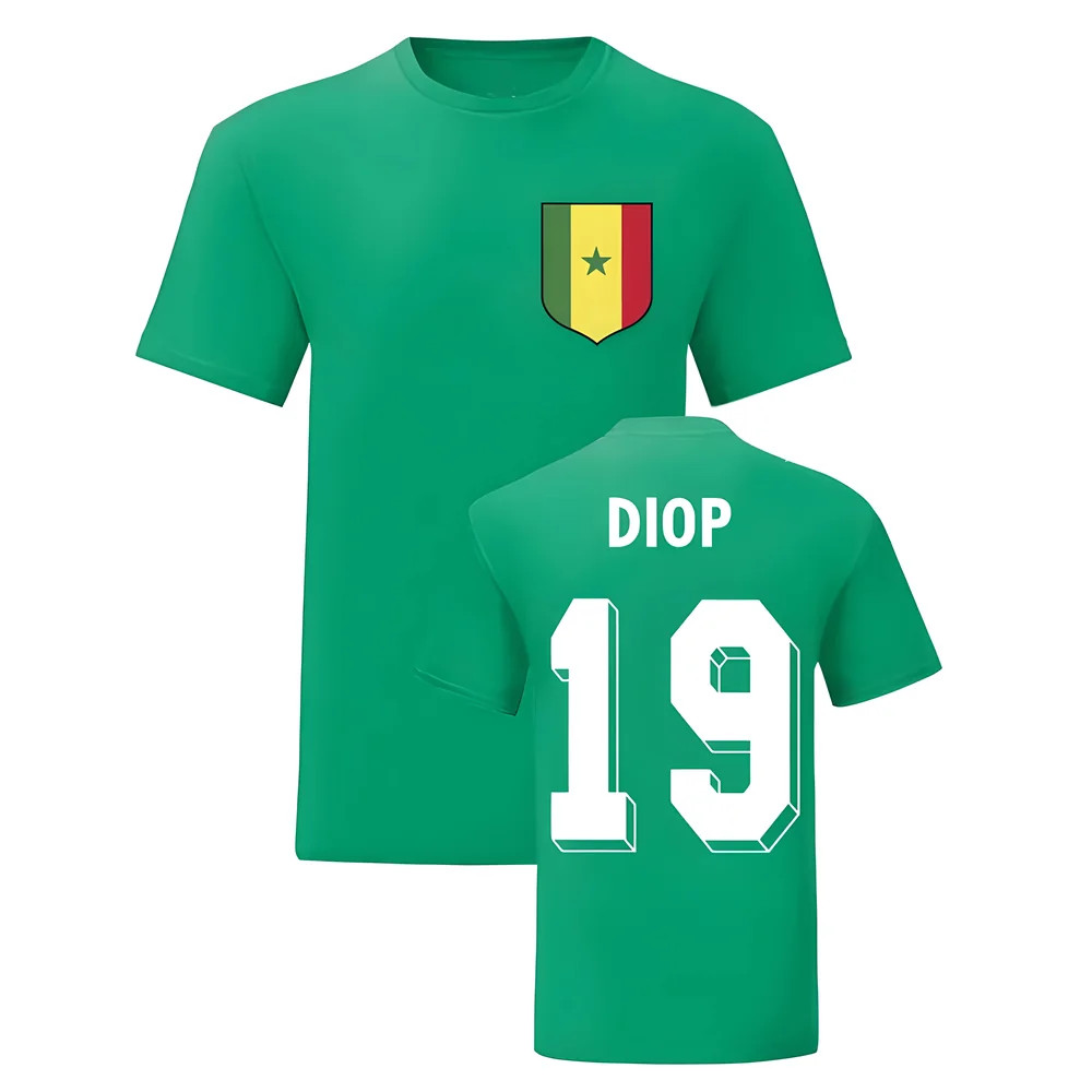 Papa Bouba Diop Senegal National Hero Tee (Green) Polyester Uksoccershop Men's Green Xxl