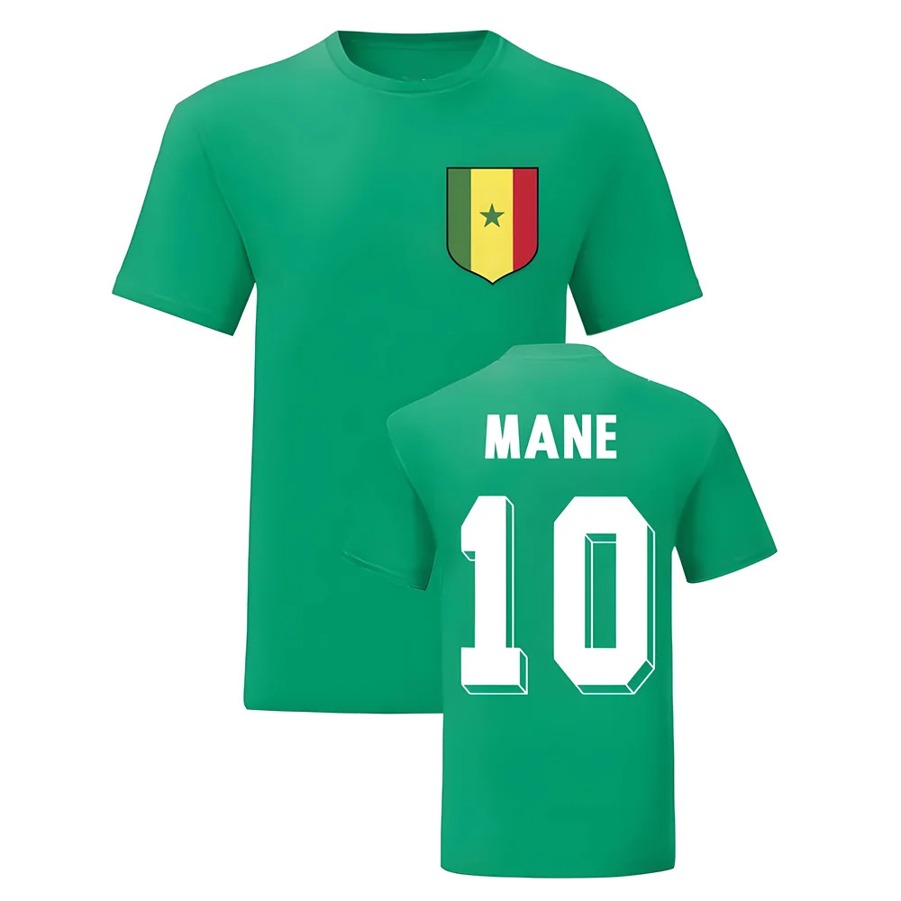 Sadio Mane Senegal National Hero Tee (Green) Polyester Uksoccershop Men's Green Medium