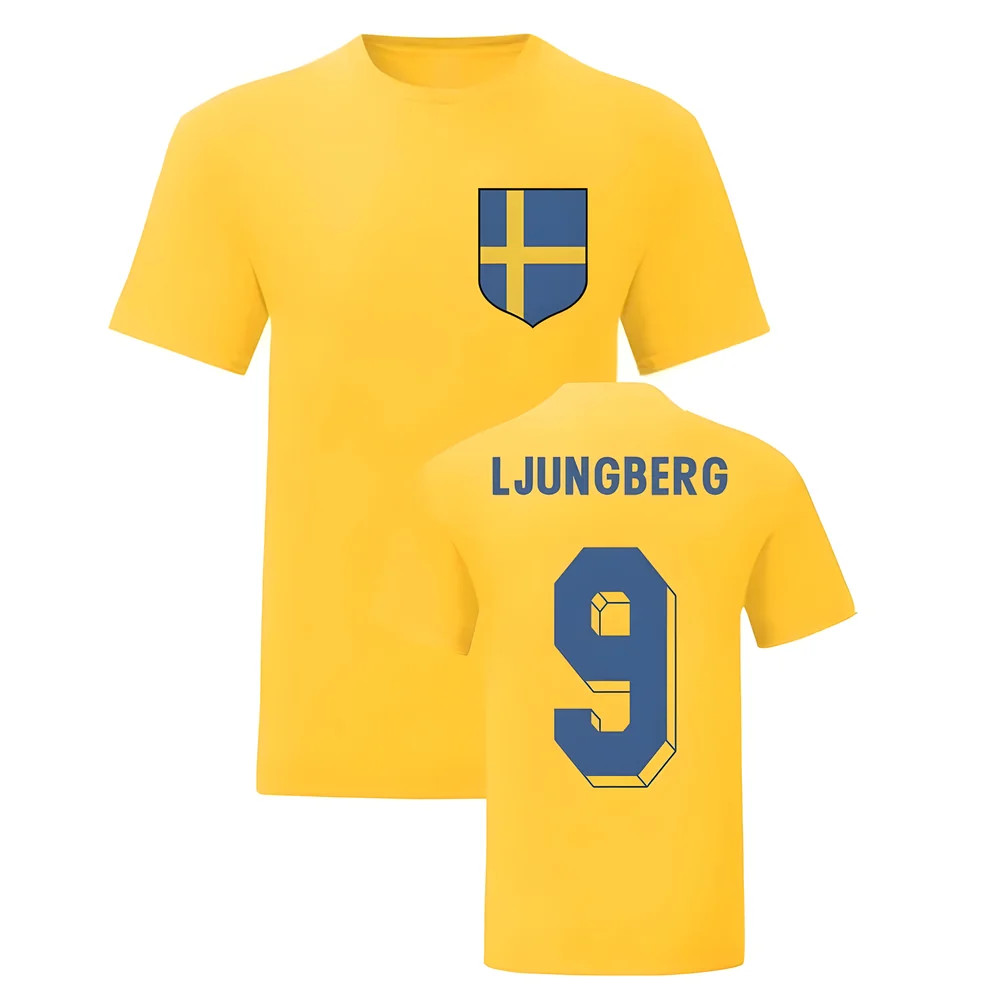 Freddie Ljungberg Sweden National Hero Tee (Yellow) Polyester Uksoccershop Men's Yellow Medium