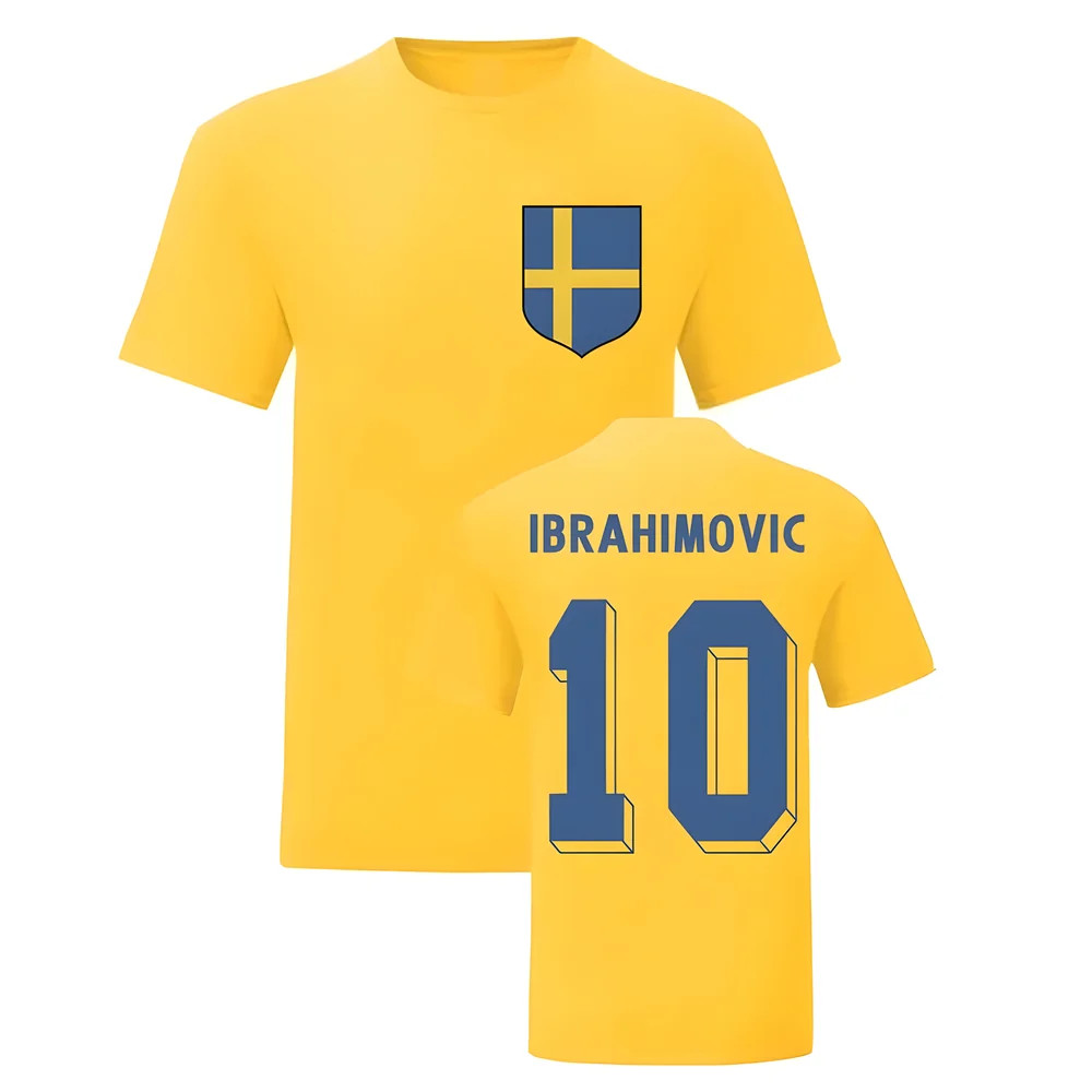 Zlatan Ibrahimovic Sweden National Hero Tee (Yellow) Polyester Uksoccershop Men's Yellow Xxl