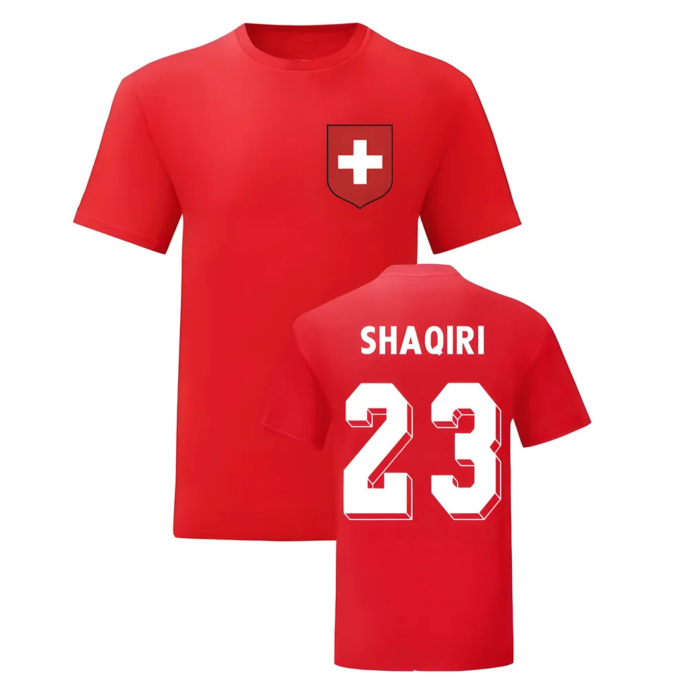 Xherdan Shaqiri Switzerland National Hero Tee (Red) Polyester Uksoccershop Men's Red Xxl
