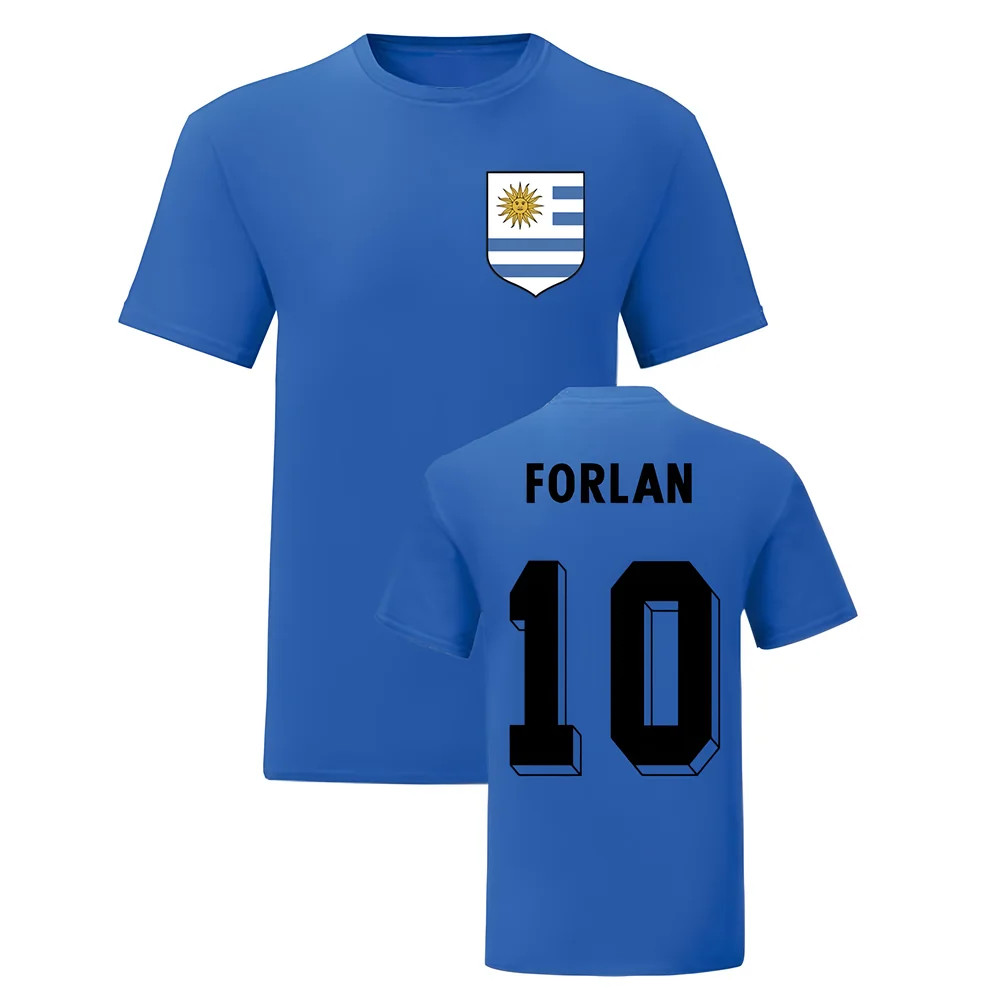Diego Forlan Uruguay National Hero Tee (Blue) Polyester Uksoccershop Men's Blue Xxl