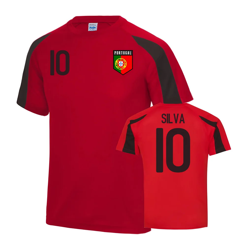 Portugal Sports Training Jersey (Silva 10) Polyester Uksoccershop Men's Red Xxl
