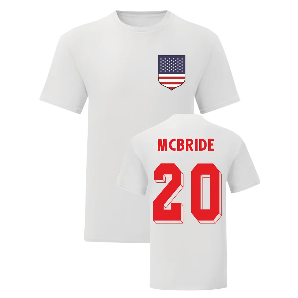 Brian Mcbride Usa National Hero Tee (White) Polyester Uksoccershop Men's White Large