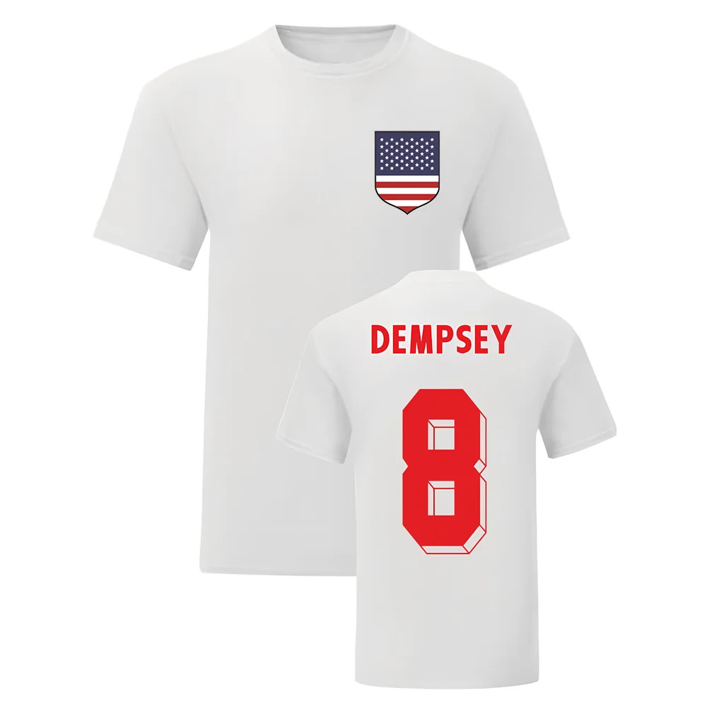Clint Dempsey Usa National Hero Tee (White) Polyester Uksoccershop Men's White Xxl