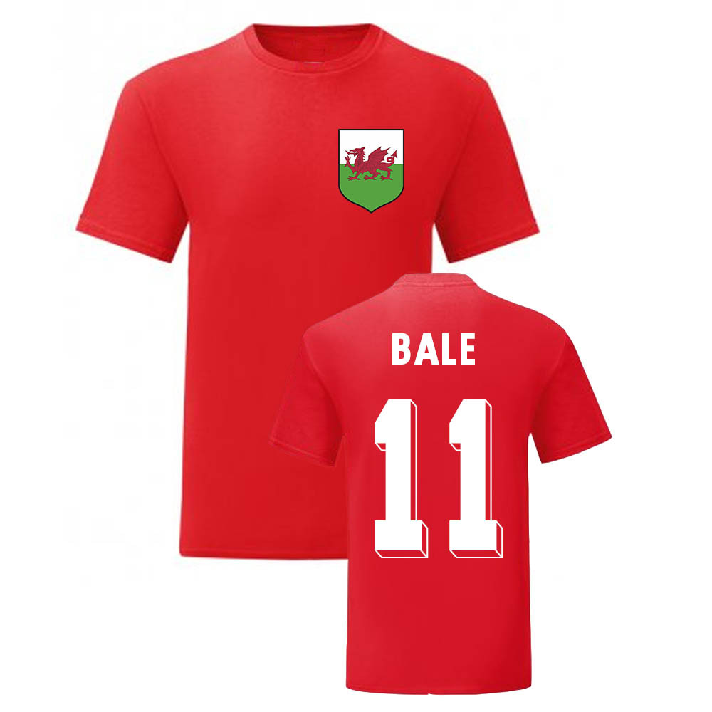 Gareth Bale Wales National Hero Tee (Red) Polyester Uksoccershop Men's Red Xxl
