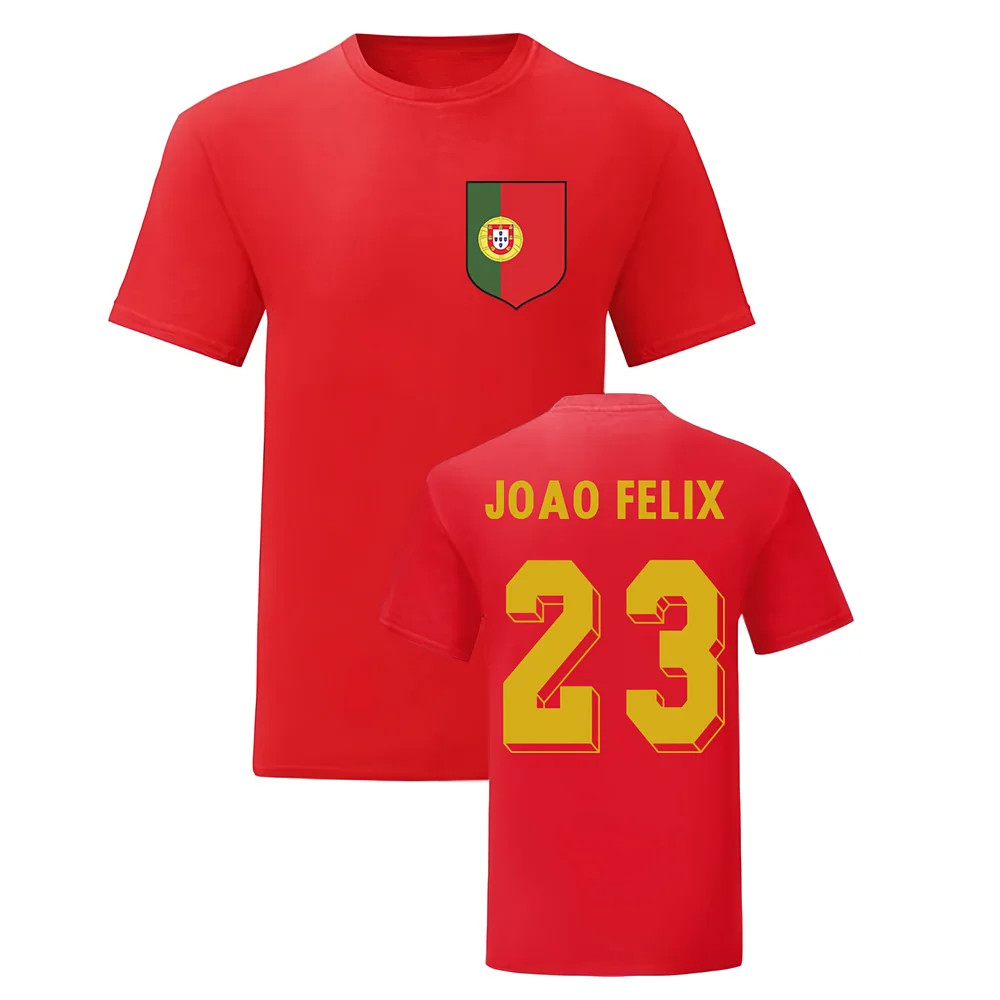 Joao Felix Portugal National Hero Tee (Red) Polyester Uksoccershop Men's Red Extra Large