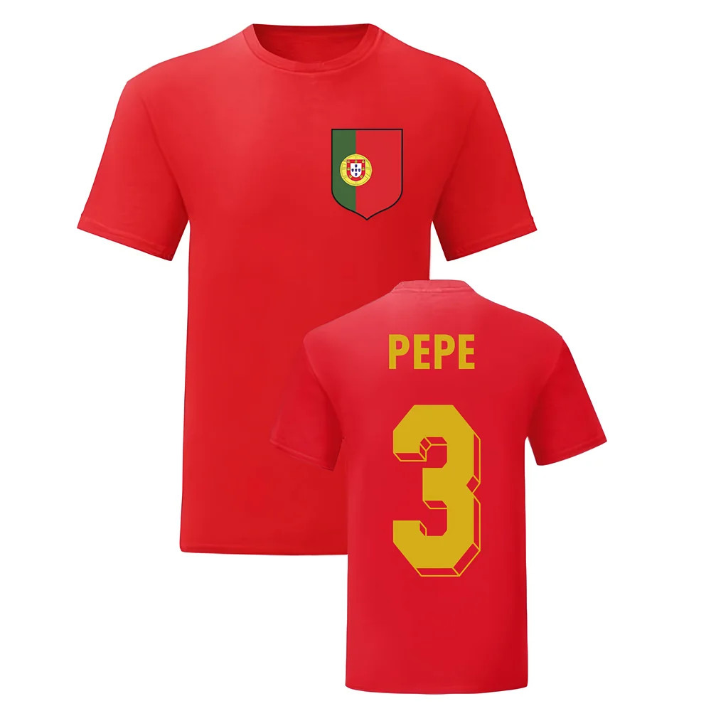 Pepe Portugal National Hero Tee (Red) Polyester Uksoccershop Men's Red Extra Large