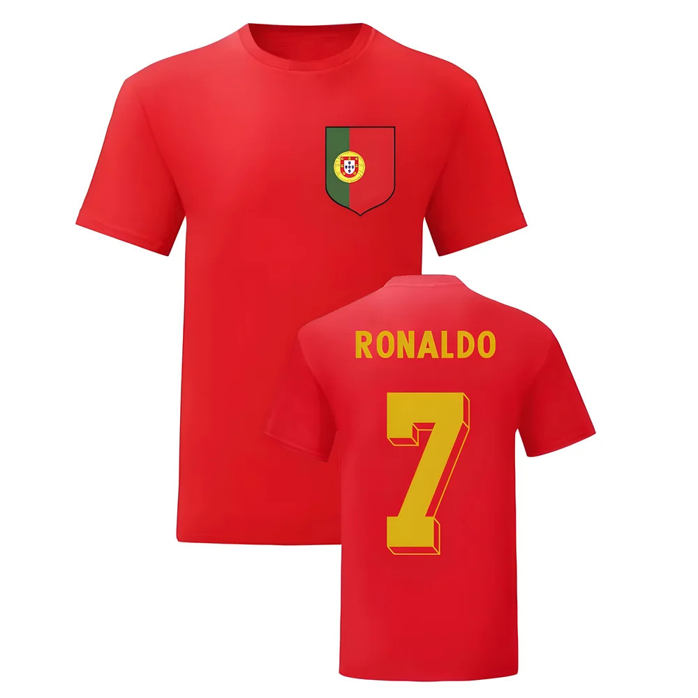 Cristiano Ronaldo Portugal National Hero Tee (Red) Polyester Uksoccershop Men's Red Large