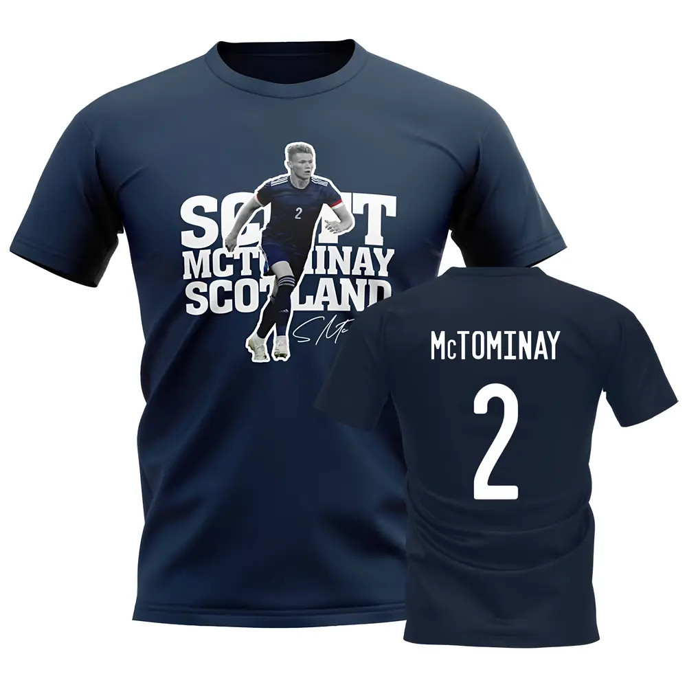 Scott Mctominay Scotland Player Tee (Navy) Polyester Uksoccershop Men's Navy Large