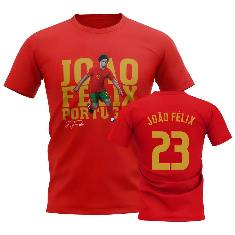 Joao Felix Portugal Player Tee (Red) Polyester Uksoccershop Men's Red Xxl