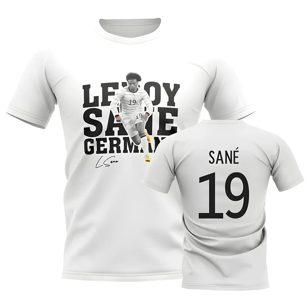 Leroy Sane Germany Player Tee (White) Polyester Uksoccershop Men's White Medium