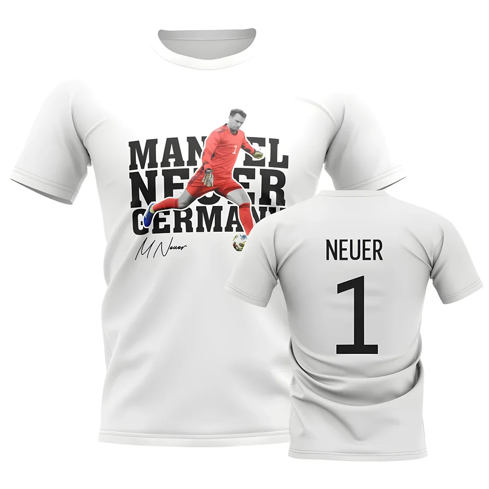 Manuel Neuer Germany Player Tee (White) Polyester Uksoccershop Men's White Xxl