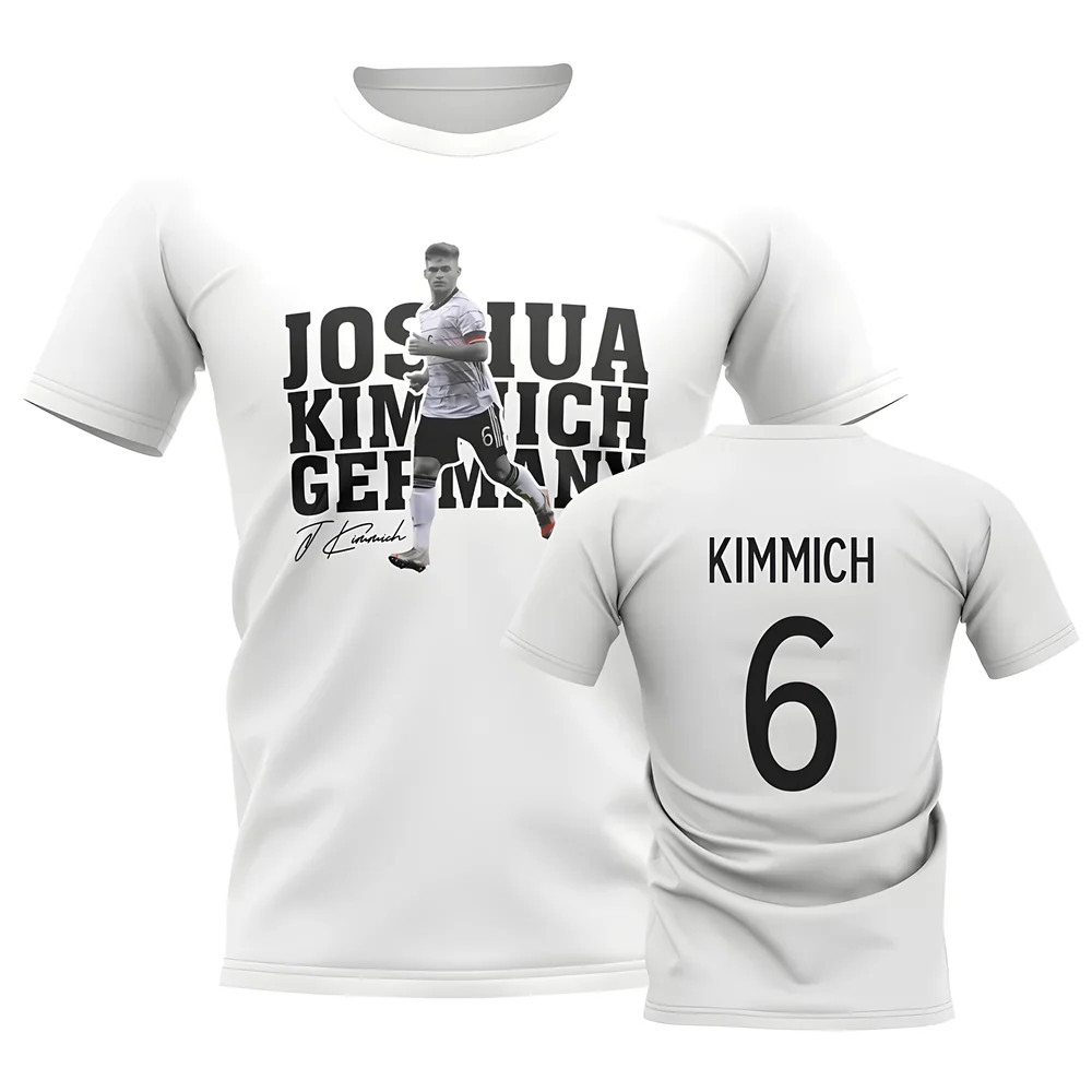 Joshua Kimmich Germany Player Tee (White) Polyester Uksoccershop Men's White Medium