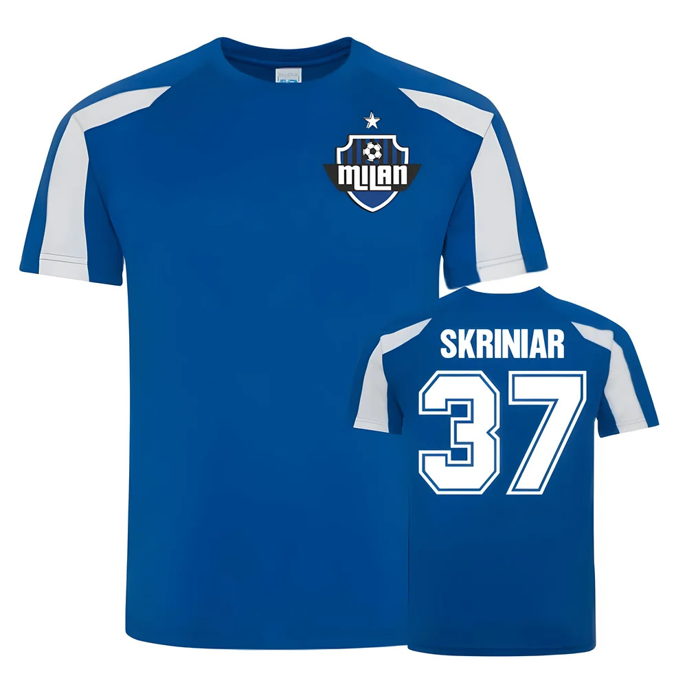 Milan Skriniar Inter Milan Sports Training Jersey (Blue) Polyester Uksoccershop Men's Blue Small