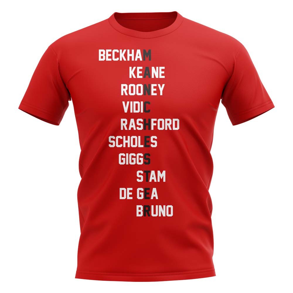 Manchester Team T-Shirt (Red) Polyester Manchester United Uksoccershop Men's Red Small